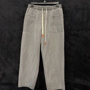 Kidoriman Womens XL Gray Canvas Harem Wide Leg Pants